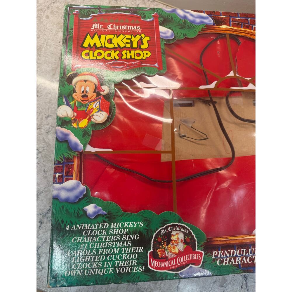 1993 Mr. Christmas Disney Mickey Mouse Clock Shop Animated Musical Display JL - Picture 3 of 7